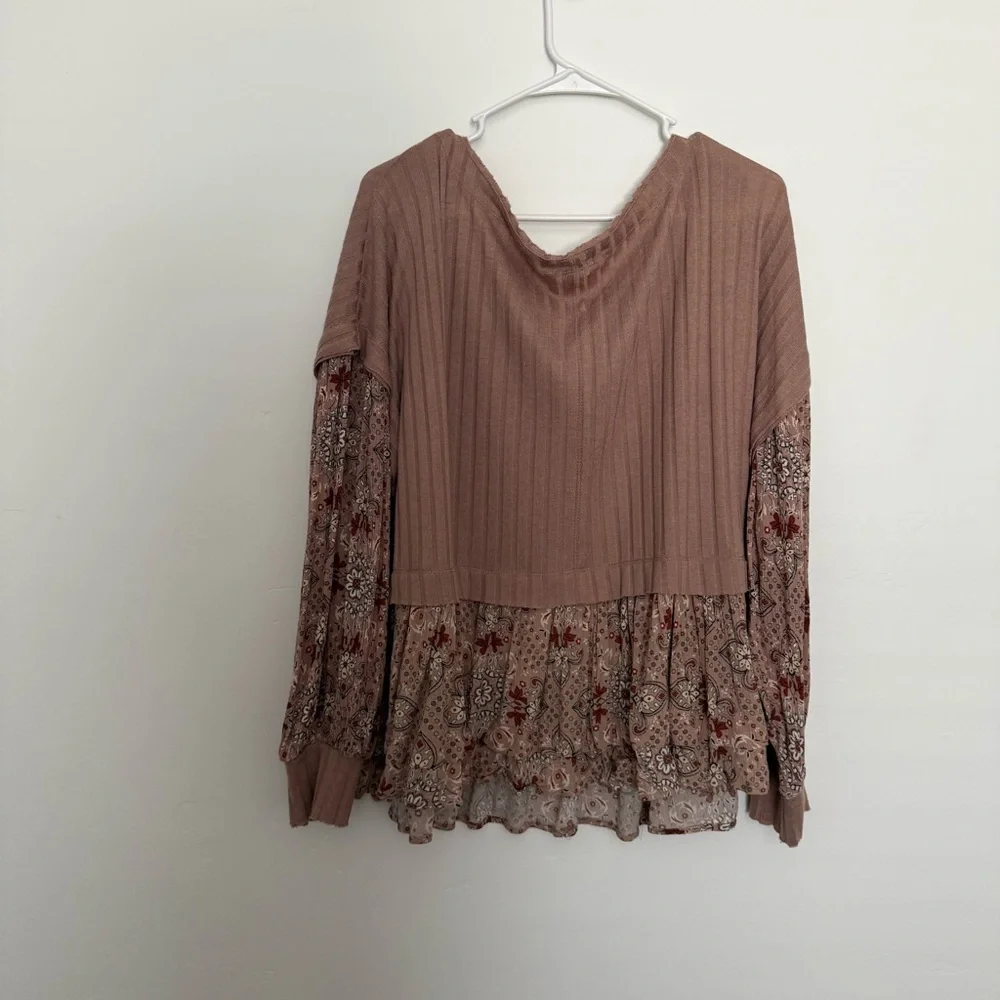 Gimmicks by BKE Brown Floral Blouse - Picture 4 of 4